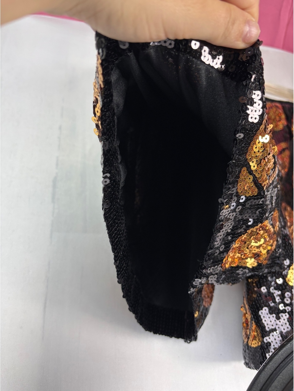 Gameday Womens Medium Black & Gold Sequin Football Game Day Shorts NO Saints LSU - Picture 4 of 4